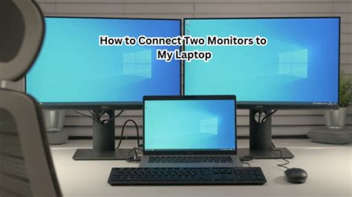 How do I connect two screens to my laptop?