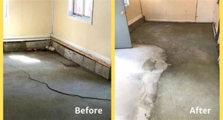 How do you repair an old concrete basement floor?