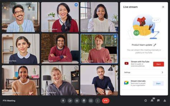 How many participants can watch a Google Meet live stream?
